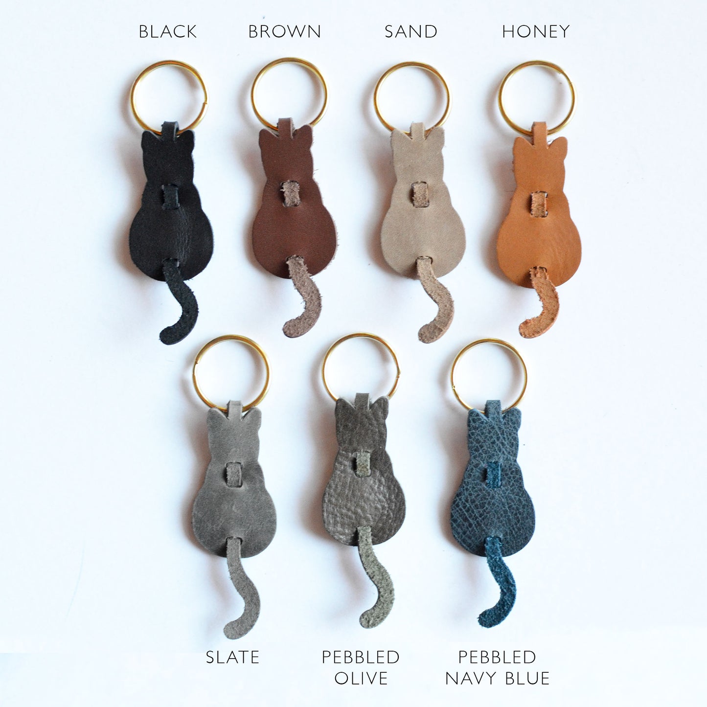 Lucky Cat Card + Leather Cat Keychain Gift Set | Cat Lover Gift
