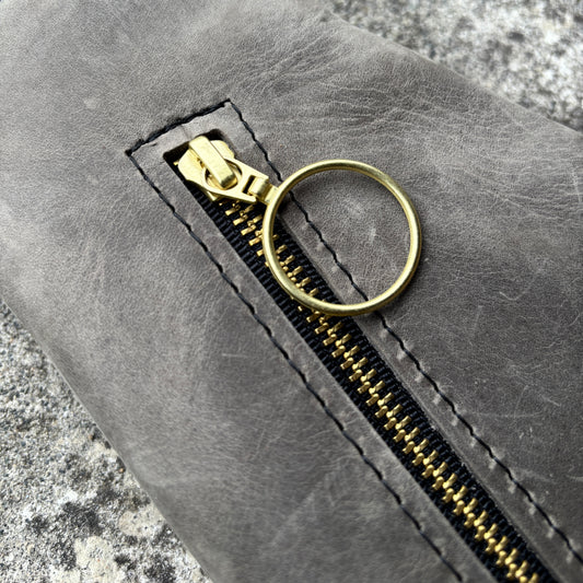 Triangle Sling Bag SALE - Distressed Slate Leather