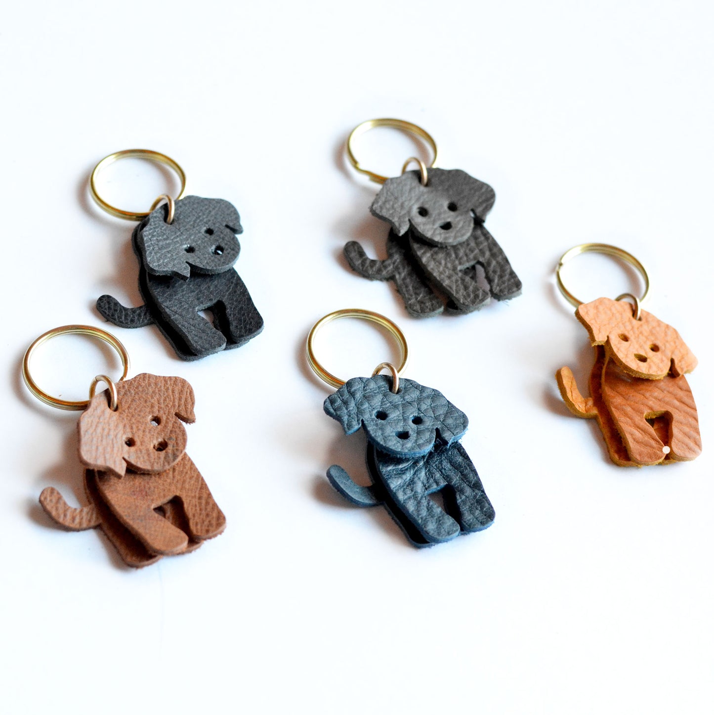 Lucky Dog Card + Leather Dog Keychain Gift Set