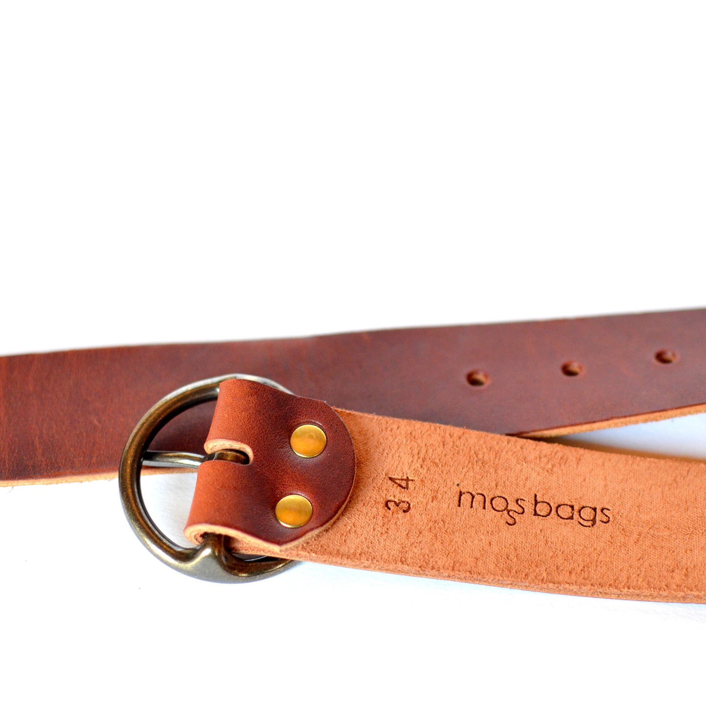 1½" Round Circle Leather BELT SALE - 3 Buckle Options