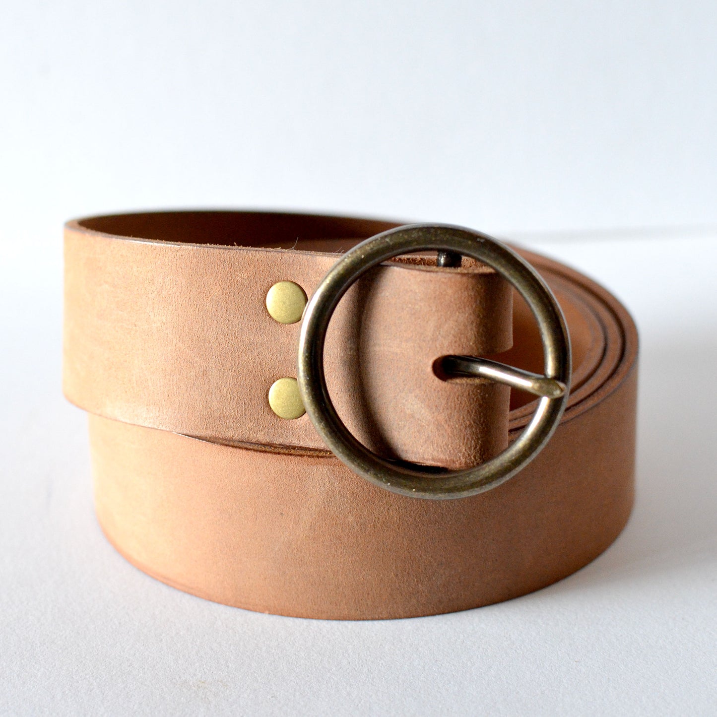 1½" Round Circle Leather BELT - 3 Buckle Options