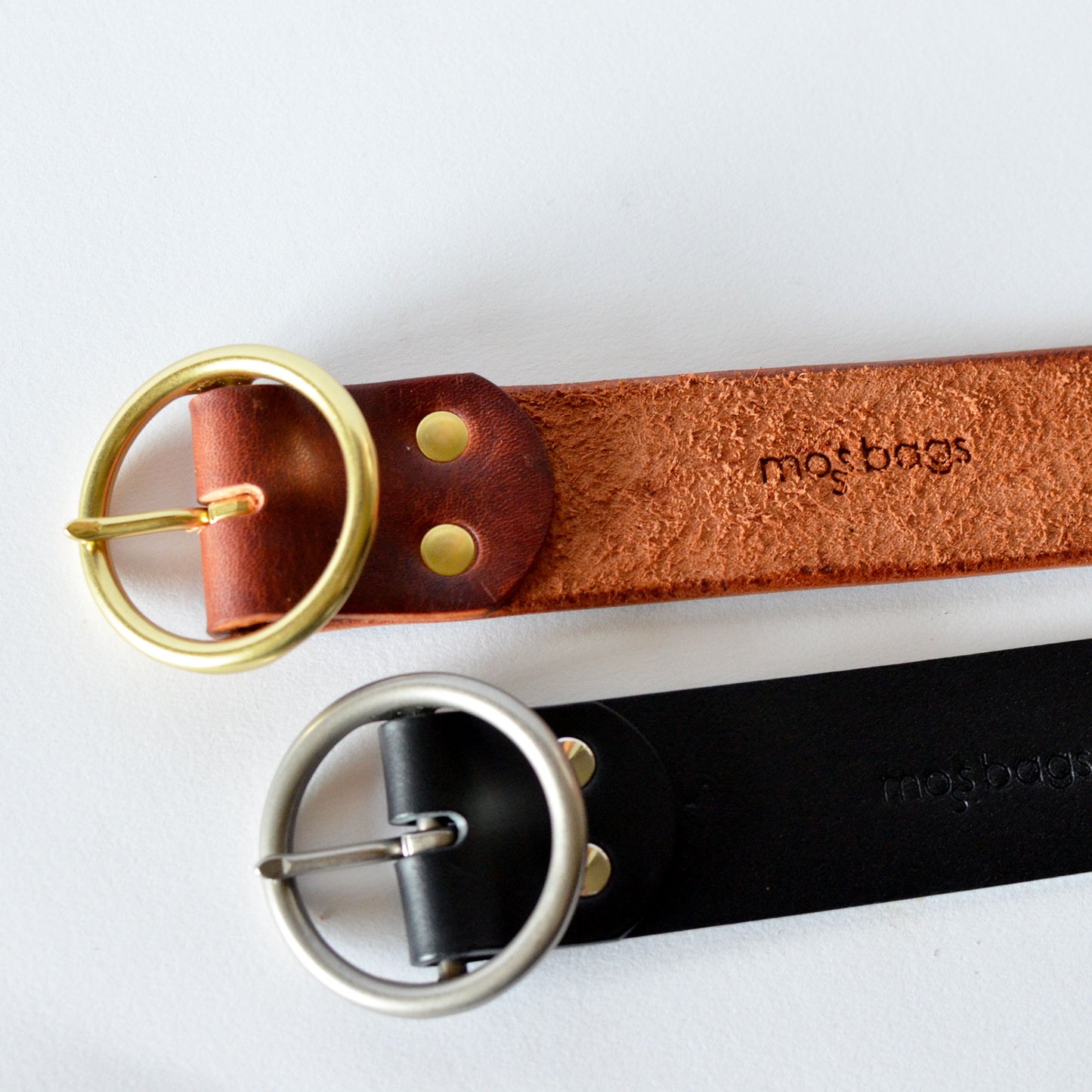 1½" Round Circle Leather BELT - 3 Buckle Options