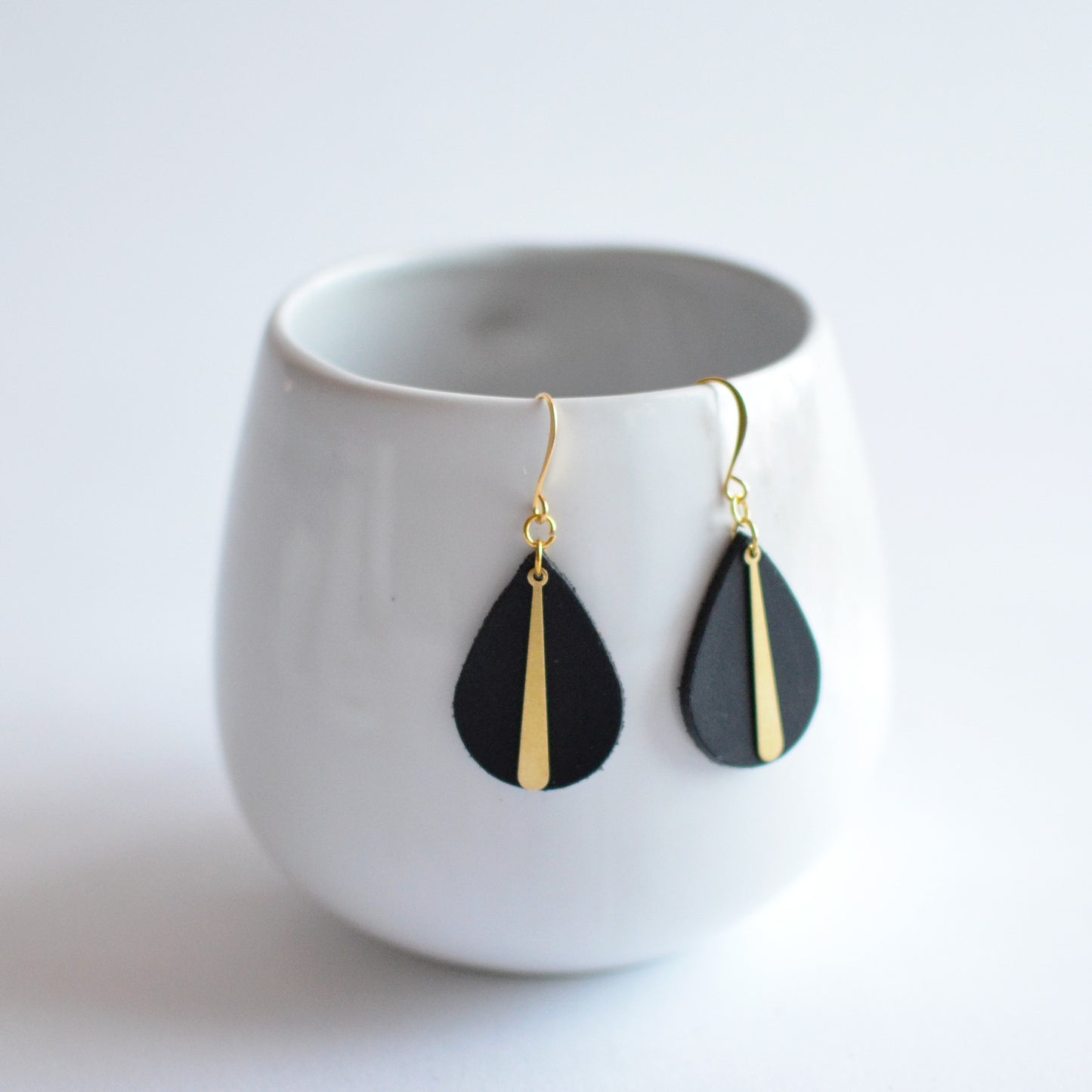 Teardrop Leather Earrings