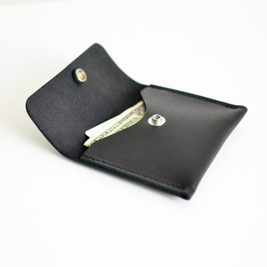 Mini Wallet - Black Leather