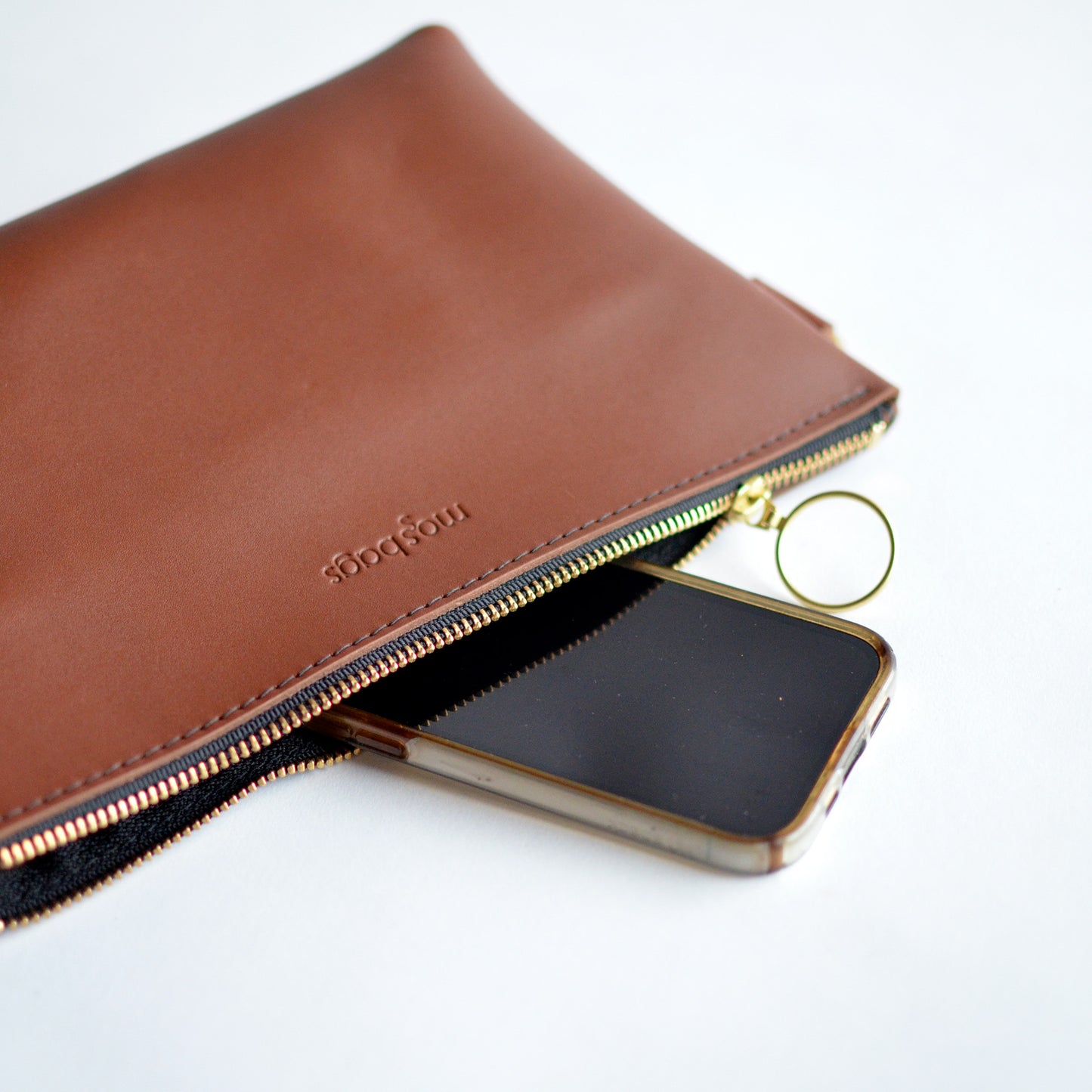 Zipper Fanny Pack + Crossbody (+ Pouch) - Brown Leather