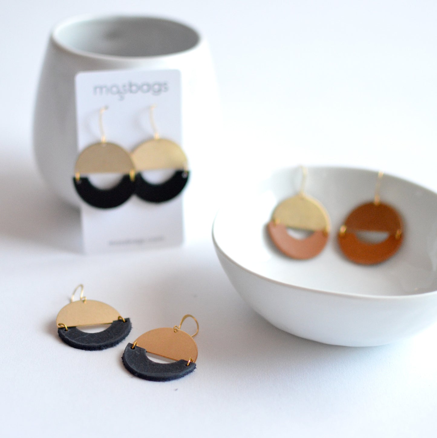 Peek-a-Boo Leather Earrings