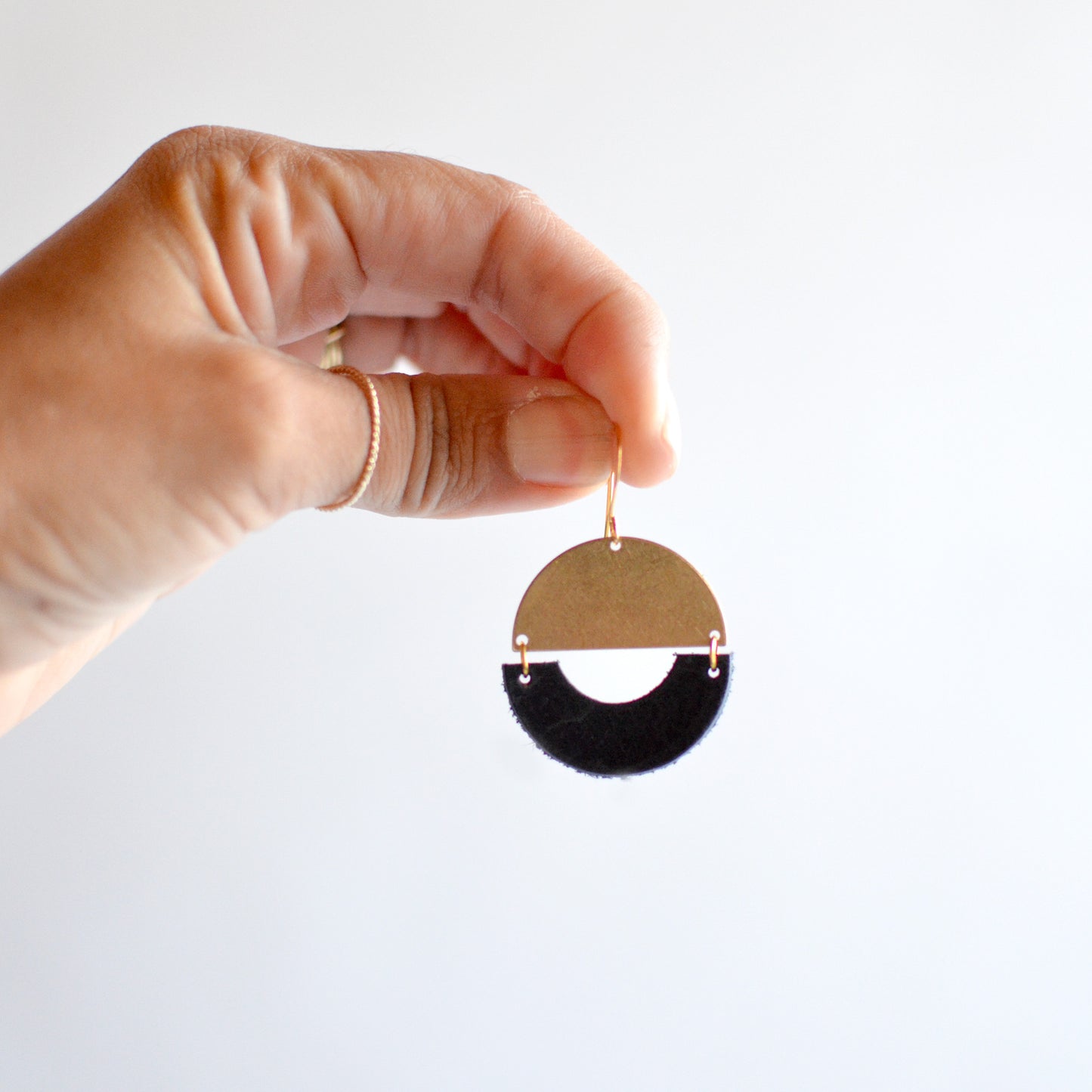 Peek-a-Boo Leather Earrings