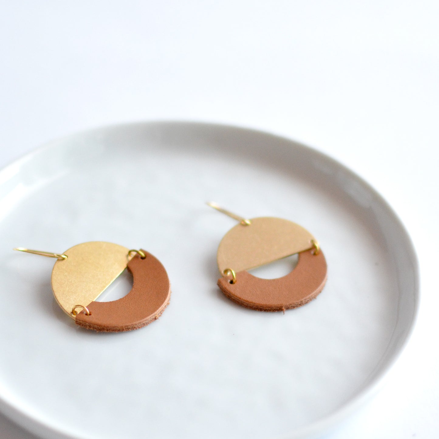 Peek-a-Boo Leather Earrings