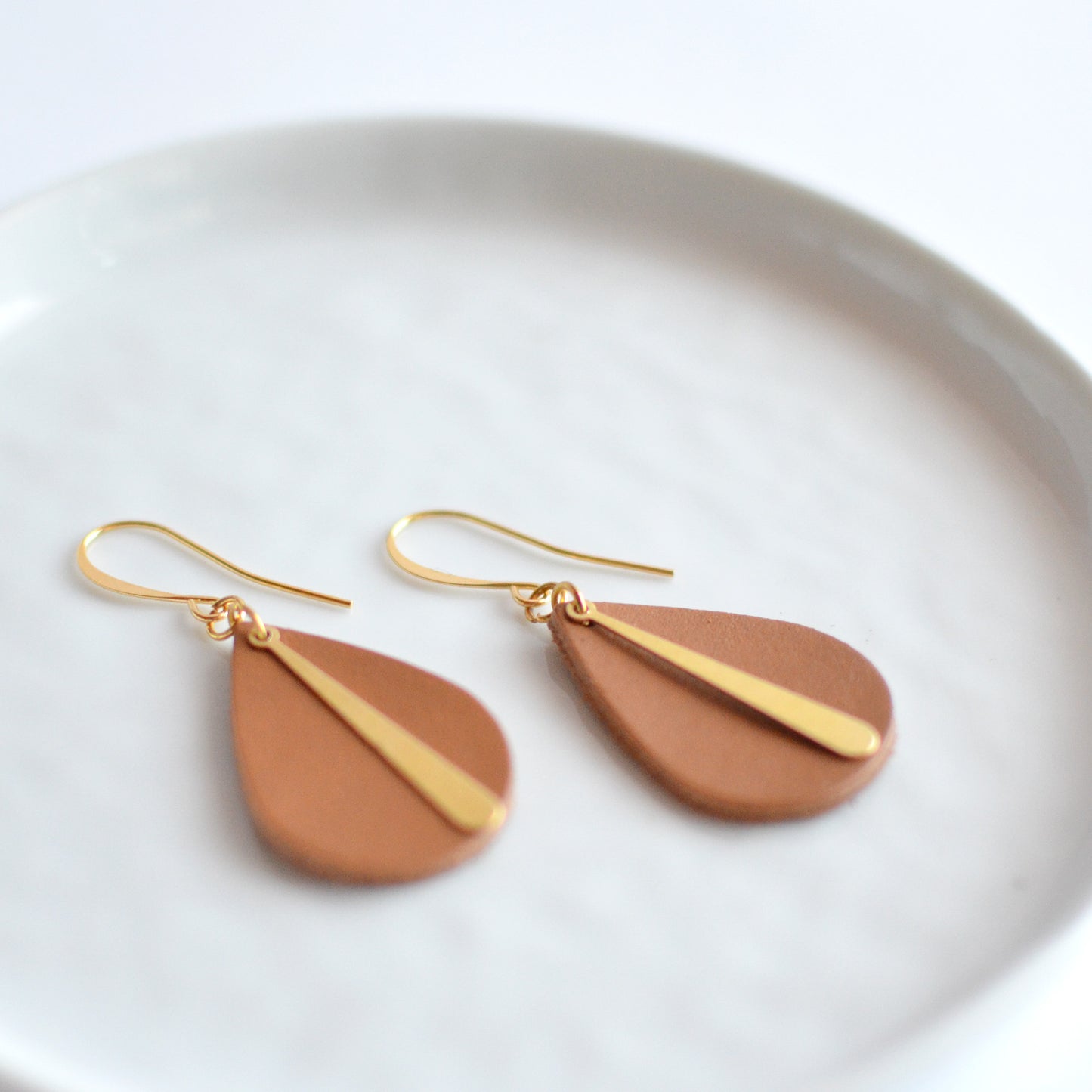 Teardrop Leather Earrings