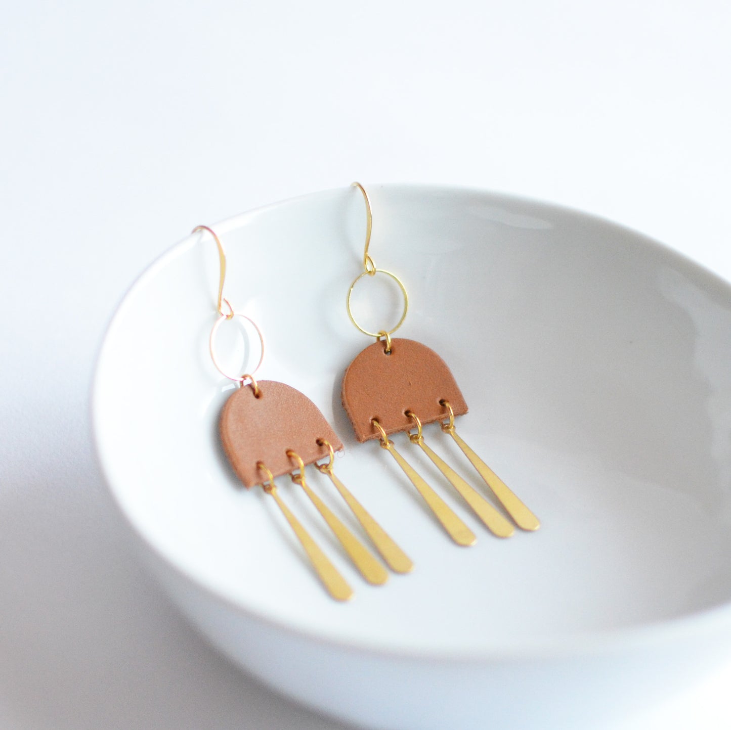 Rain Cloud Leather Earrings
