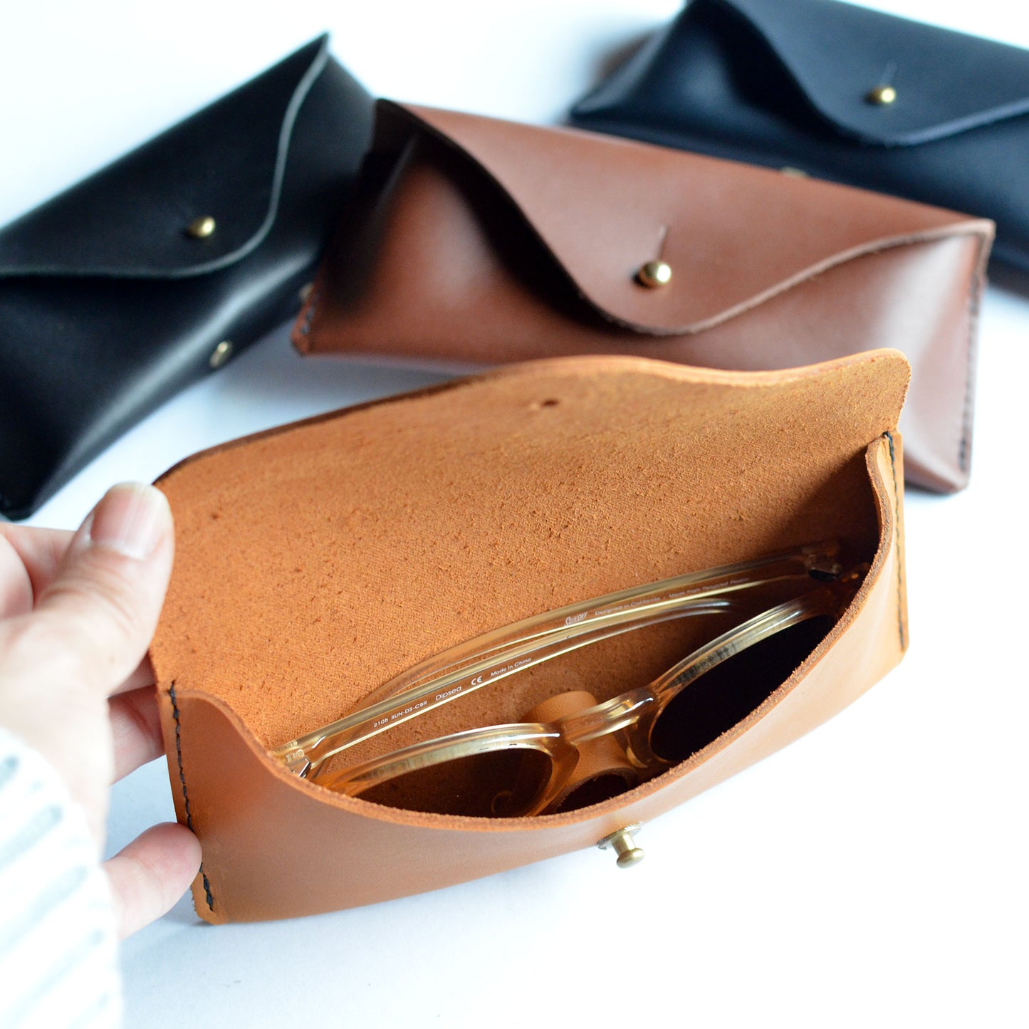 Sunglasses Case - Honey Brown Leather