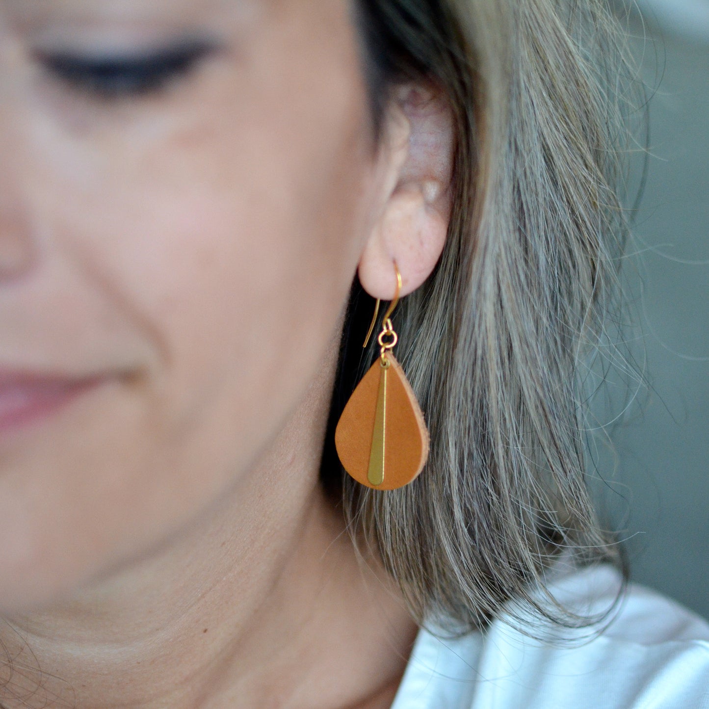 Teardrop Leather Earrings