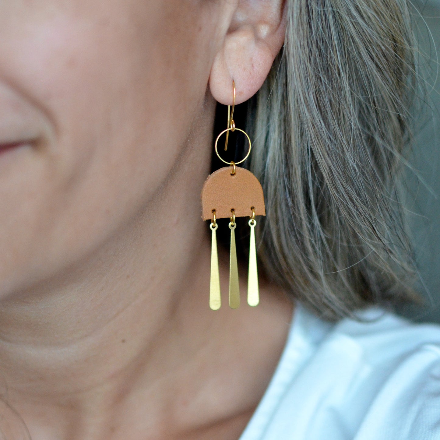 Rain Cloud Leather Earrings