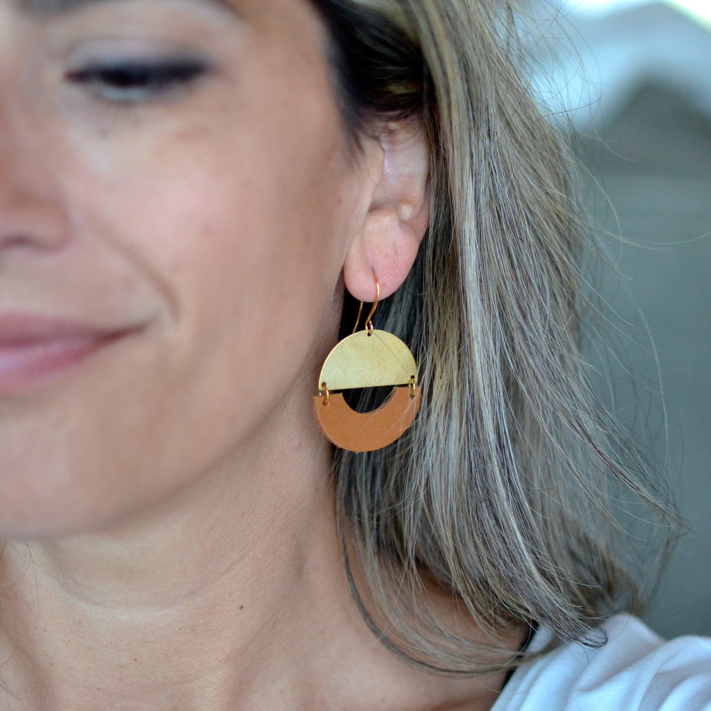 Peek-a-Boo Leather Earrings