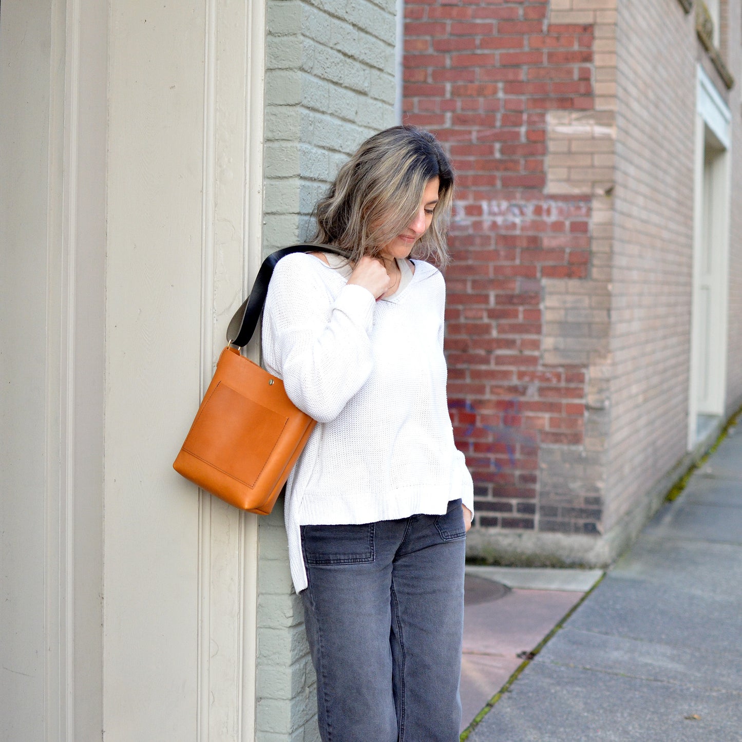LIMITED EDITION Parker Crossbody Bag - Distressed Slate Leather