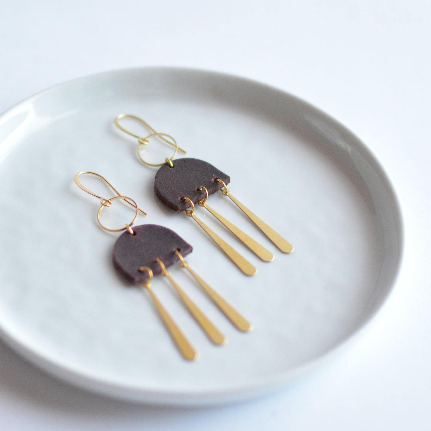 Rain Cloud Leather Earrings