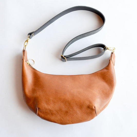 Leather HOBO Crossbody Bag - Natural Character Honey Leather