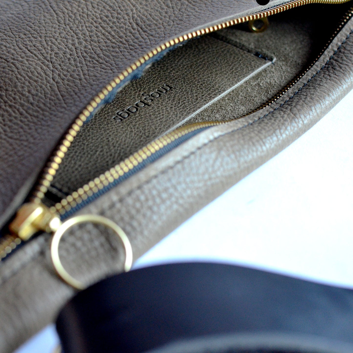 LOLA Sling Bag - Short Crossbody - Pebbled Olive Green Leather