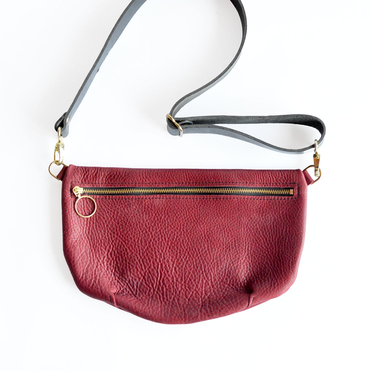 LOLA Sling Bag - Short Crossbody - Pebbled Red Leather