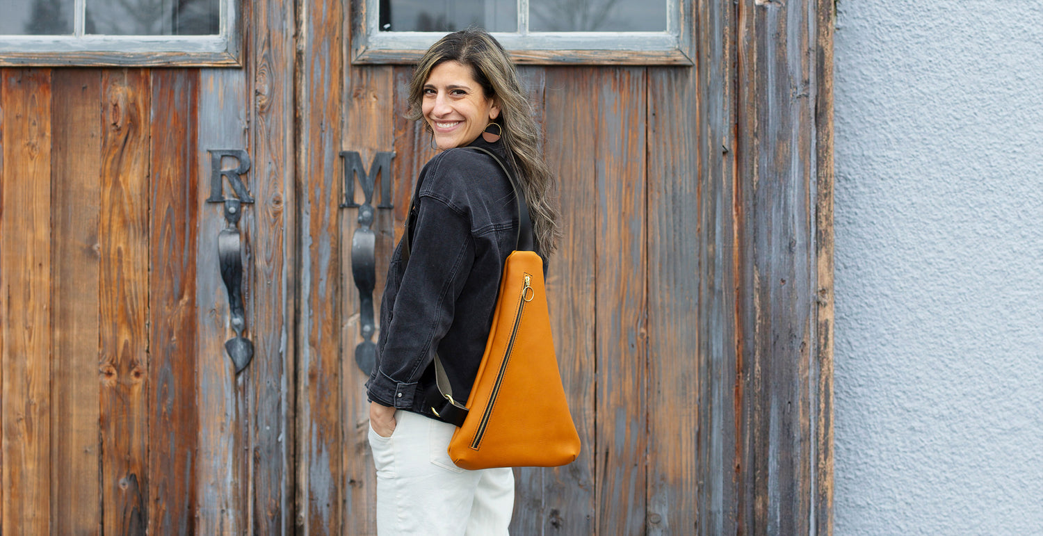 Leather Sling Bag by Moss Bags