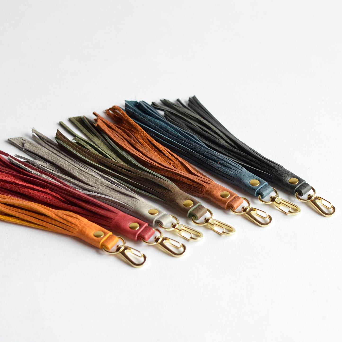 Fringe Leather Key Clip / Tassel Keychain - Soft Pebbled Leather