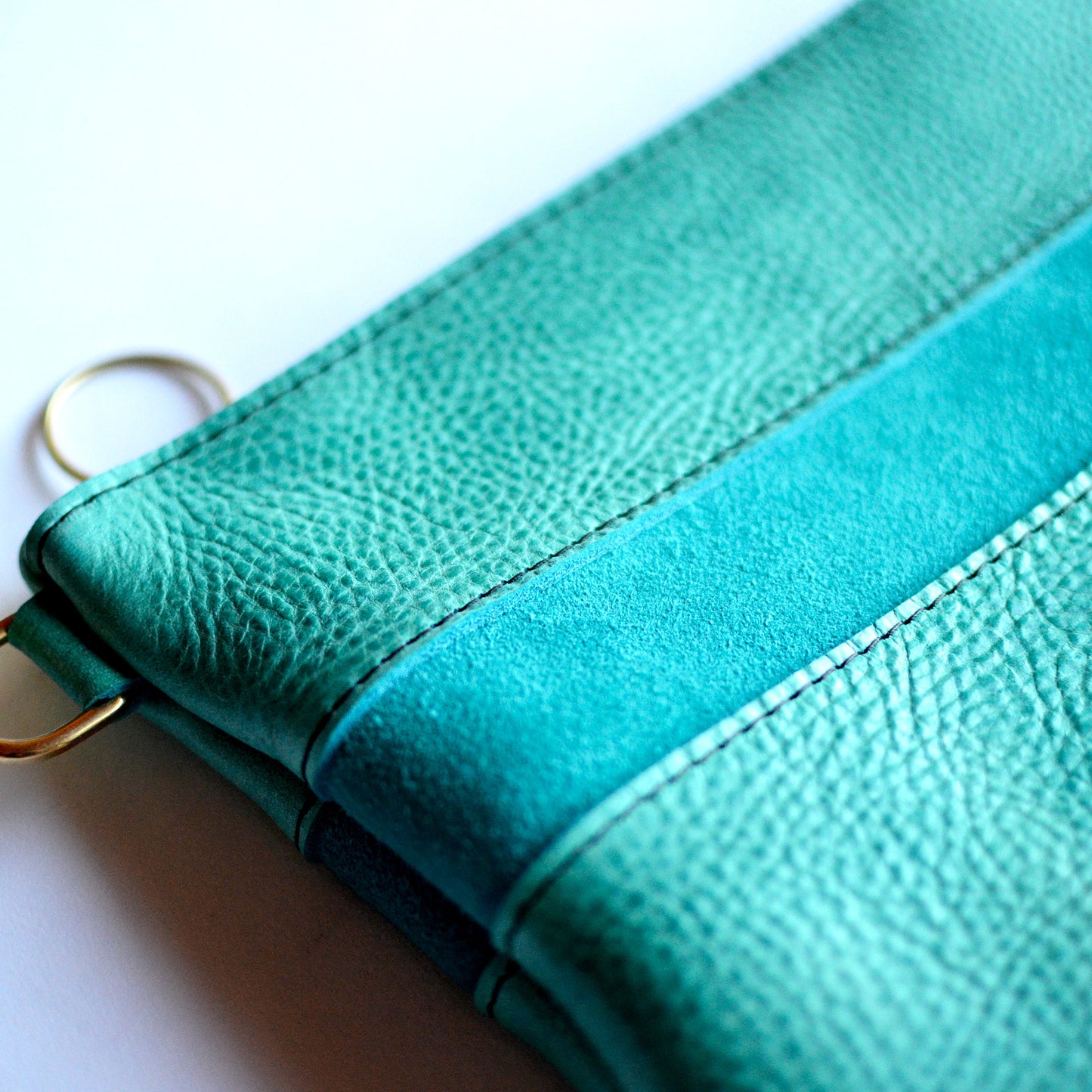 Small Leather Crossbody Bag - Teal Leather