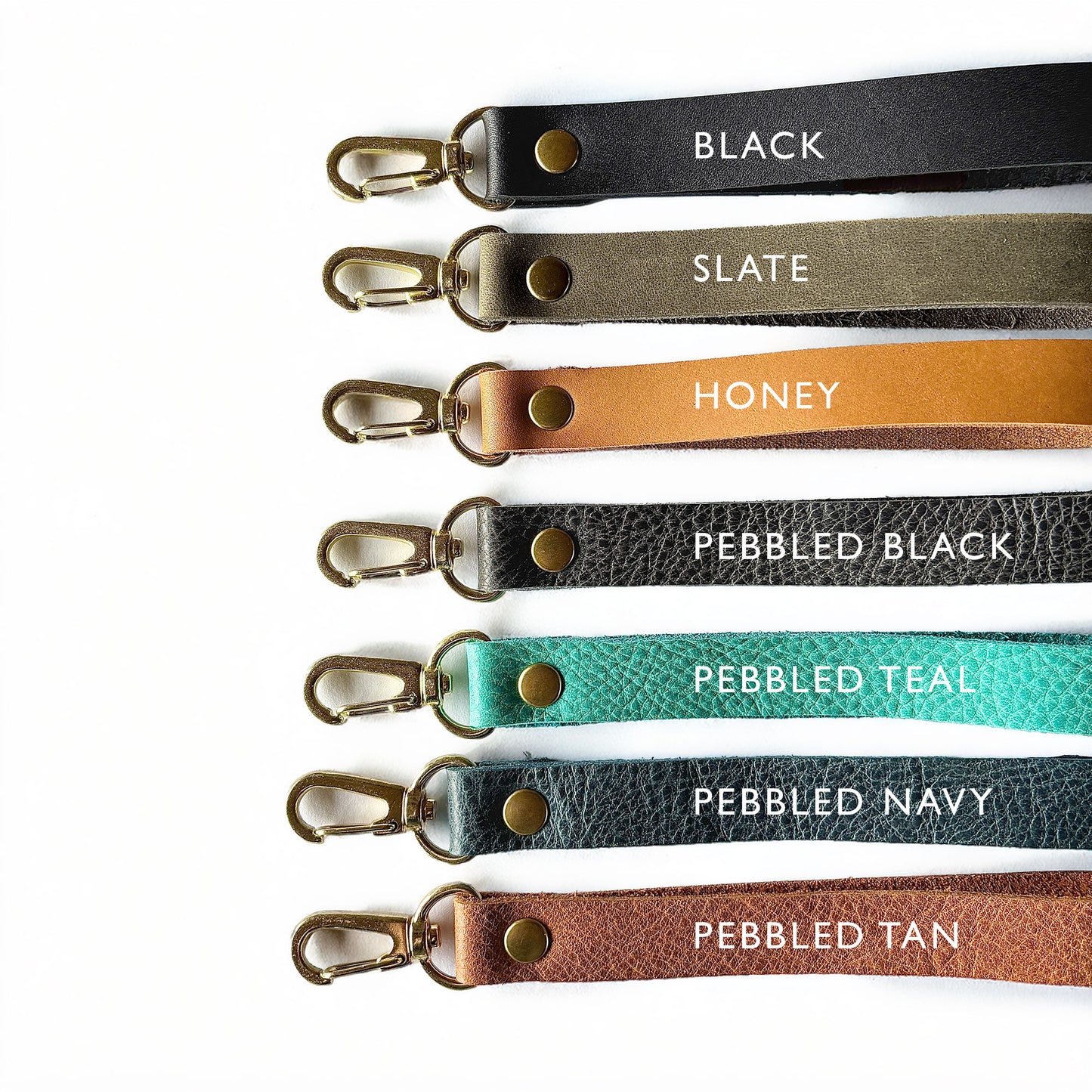 Leather Wristlet Keychain Strap - 7 Leather Color Options