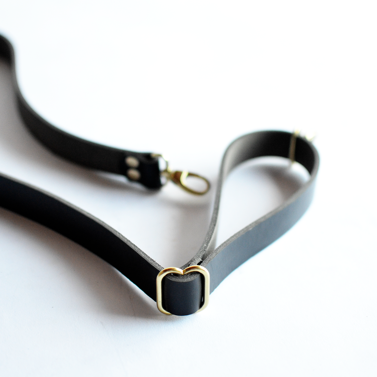 Adjustable Crossbody Strap - Black Leather