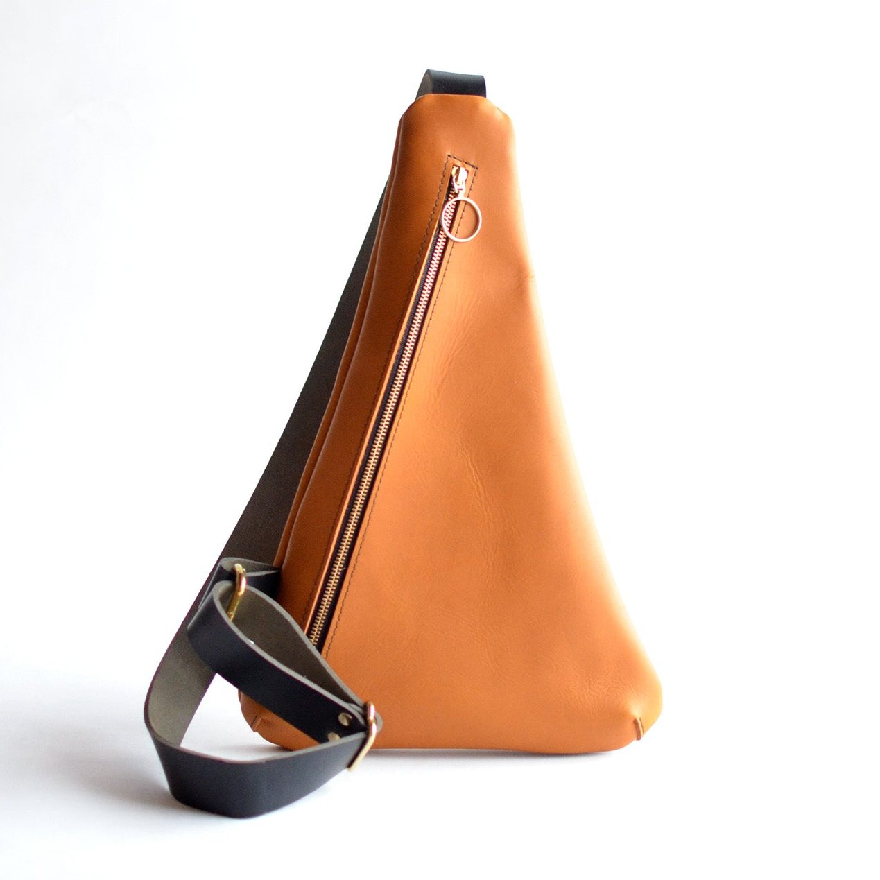 designer leather sling backpack Triangle Sling Bag