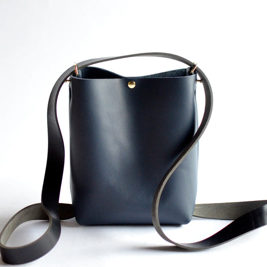Mini Crossback (crossbody + backpack) - Navy Blue Leather