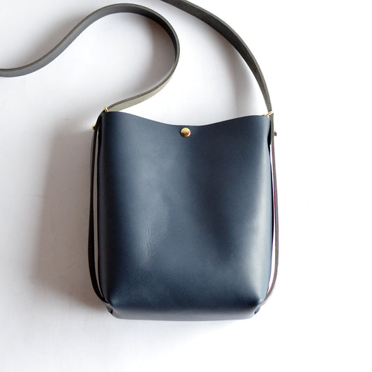 Mini Crossback (crossbody + backpack) - Navy Blue Leather