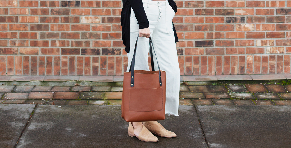 Leather Tote Bag by Moss Bags