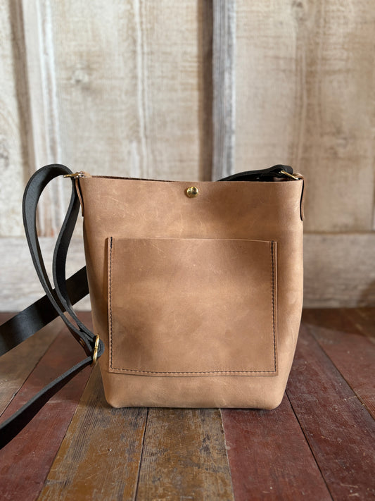 Parker Crossbody Bag - Distressed Tan Leather