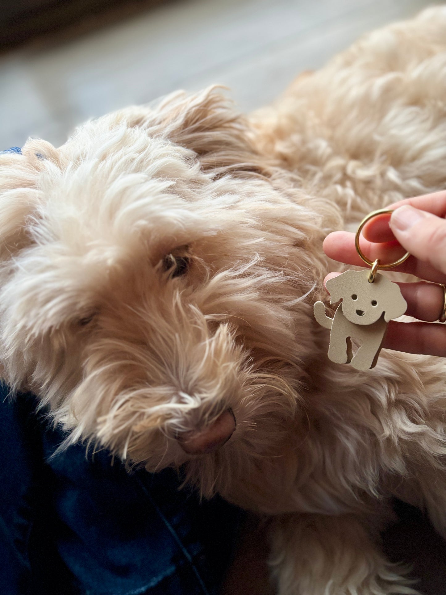 Classic Dog Leather Keychain - Solid Smooth Leather
