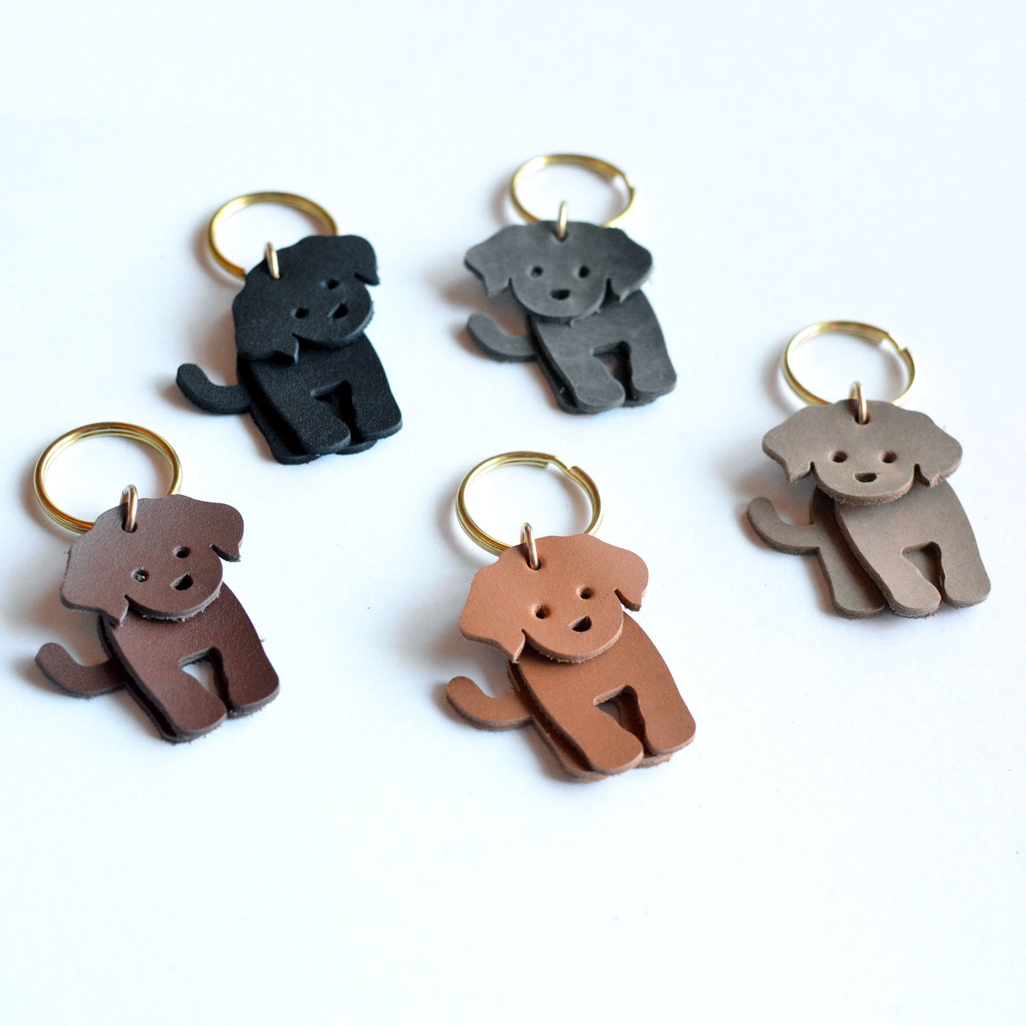 Lucky Dog Card + Leather Dog Keychain Gift Set