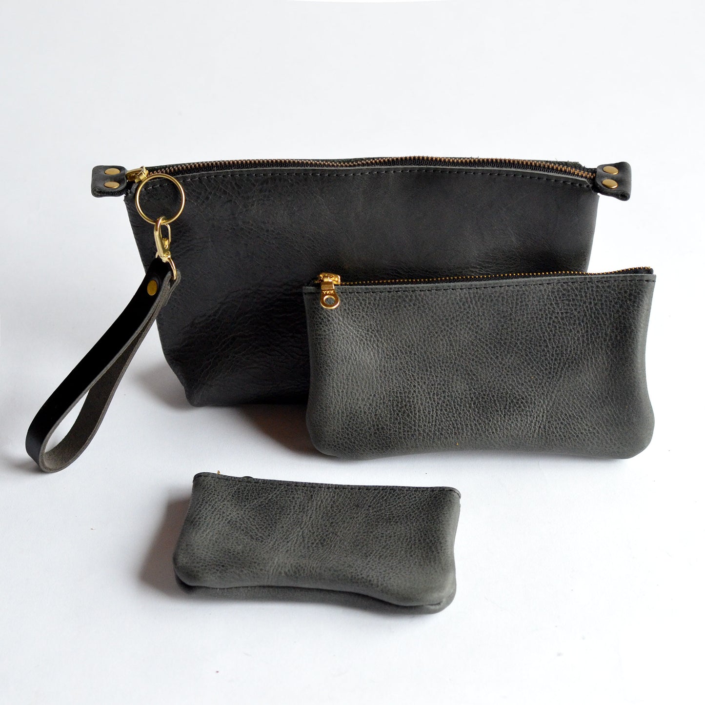 Set of 3 Zipper Pouch Bundle + Wristlet