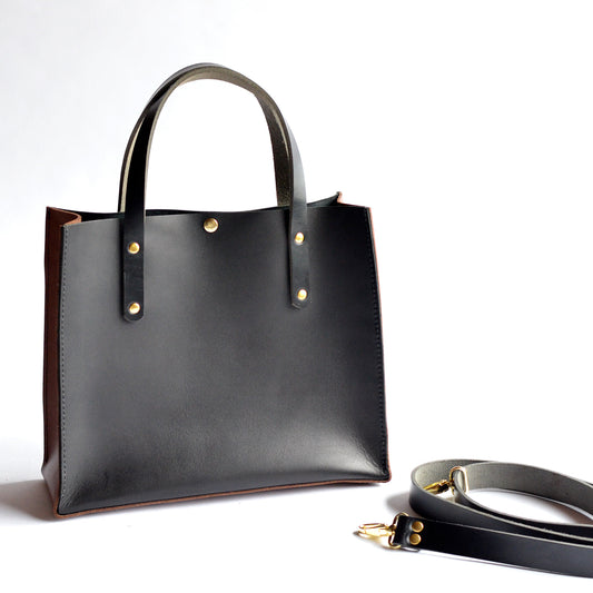 Box Bag - Black Leather