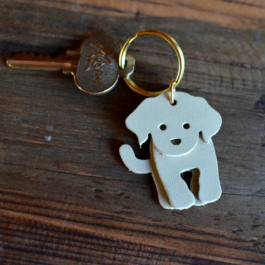Dog Leather Key Ring - SOLID + SMOOTH Leather Options