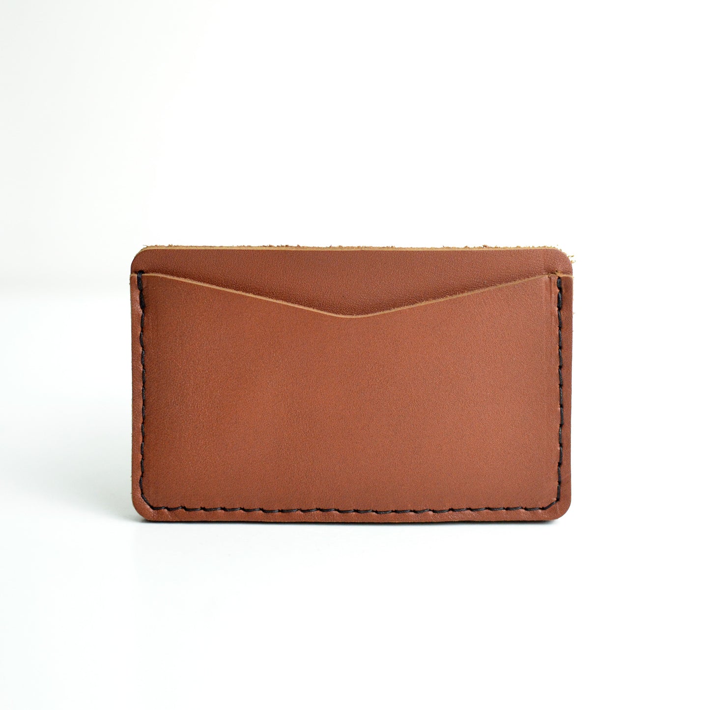 Double Sided Card Holder - Brown Leather