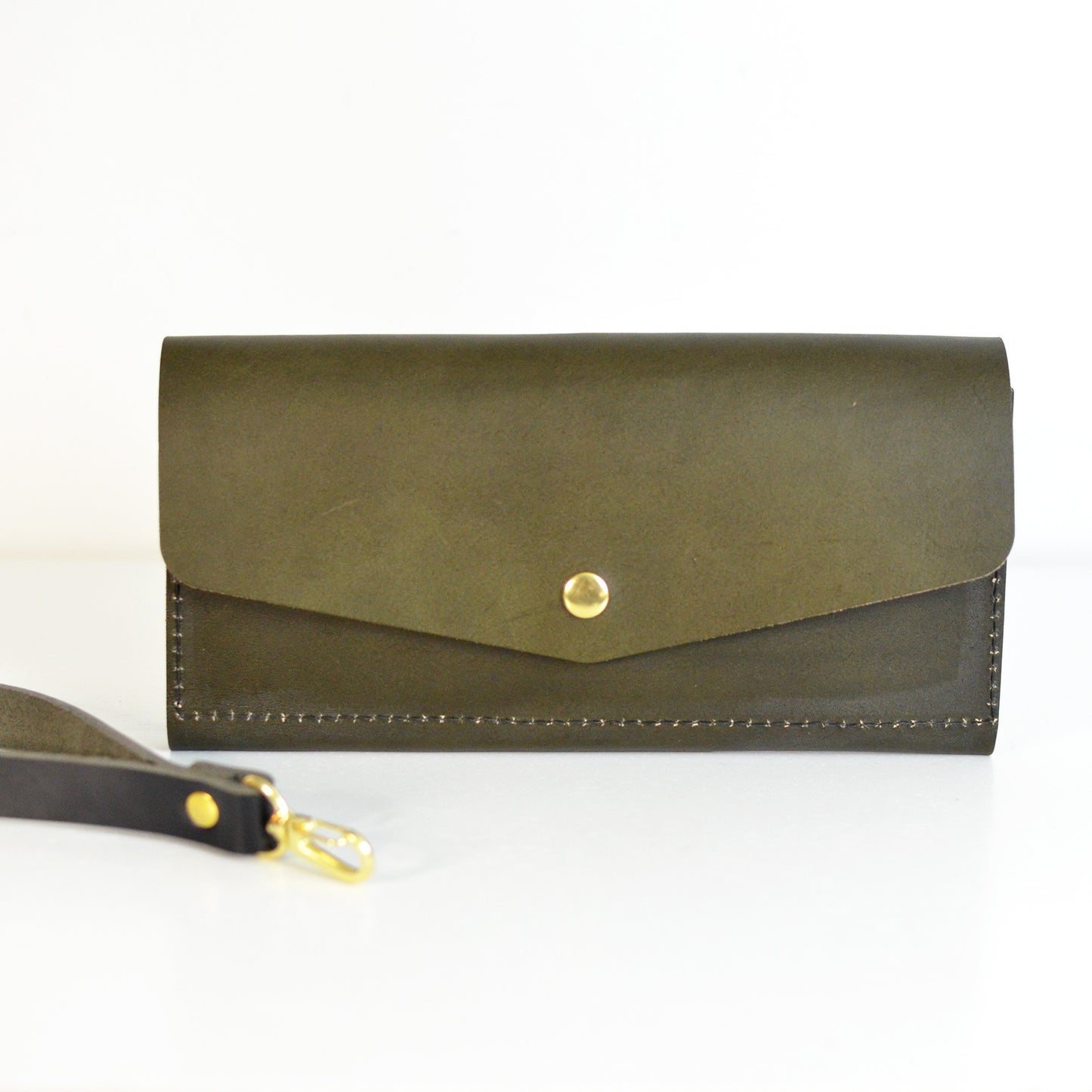READY-to-SEND Wristlet Wallet Clutch - LIMITED EDITION Deep Green Leather