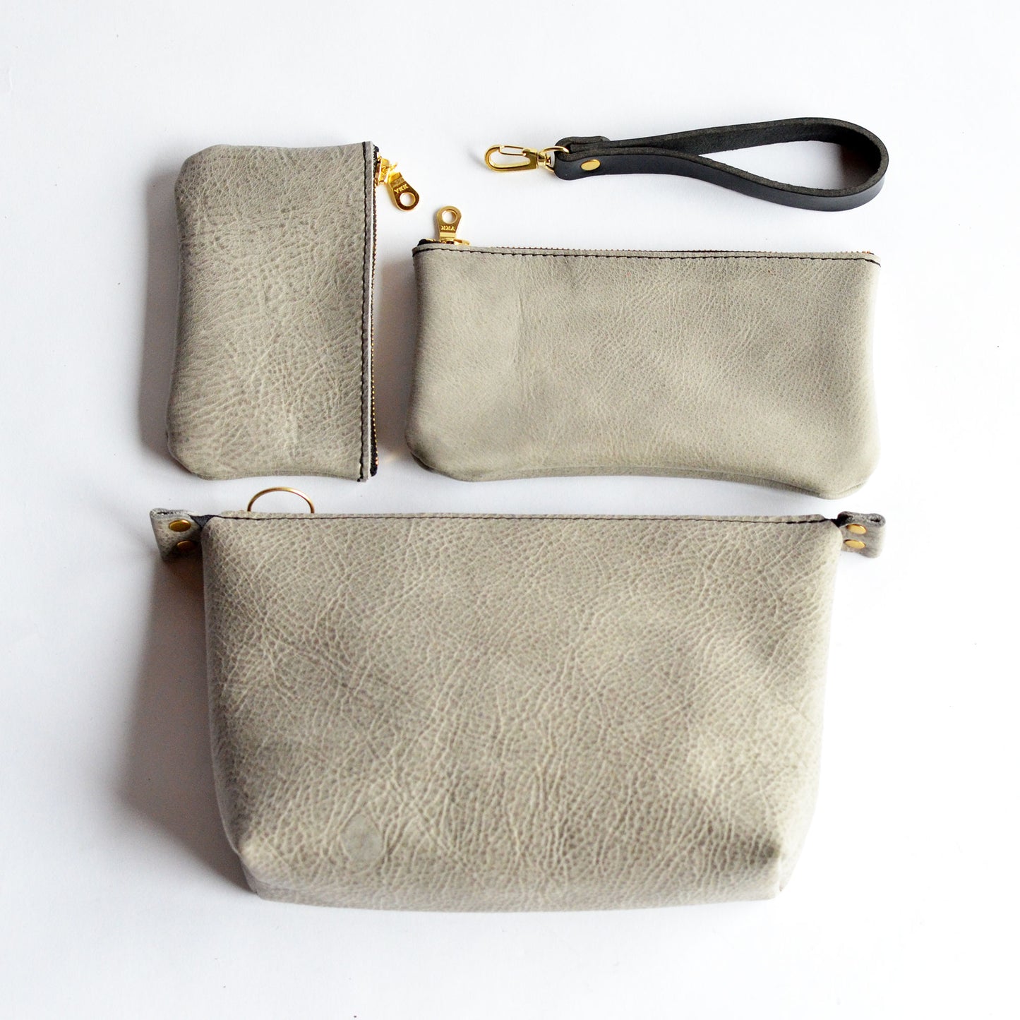 Set of 3 Zipper Pouch Bundle + Wristlet