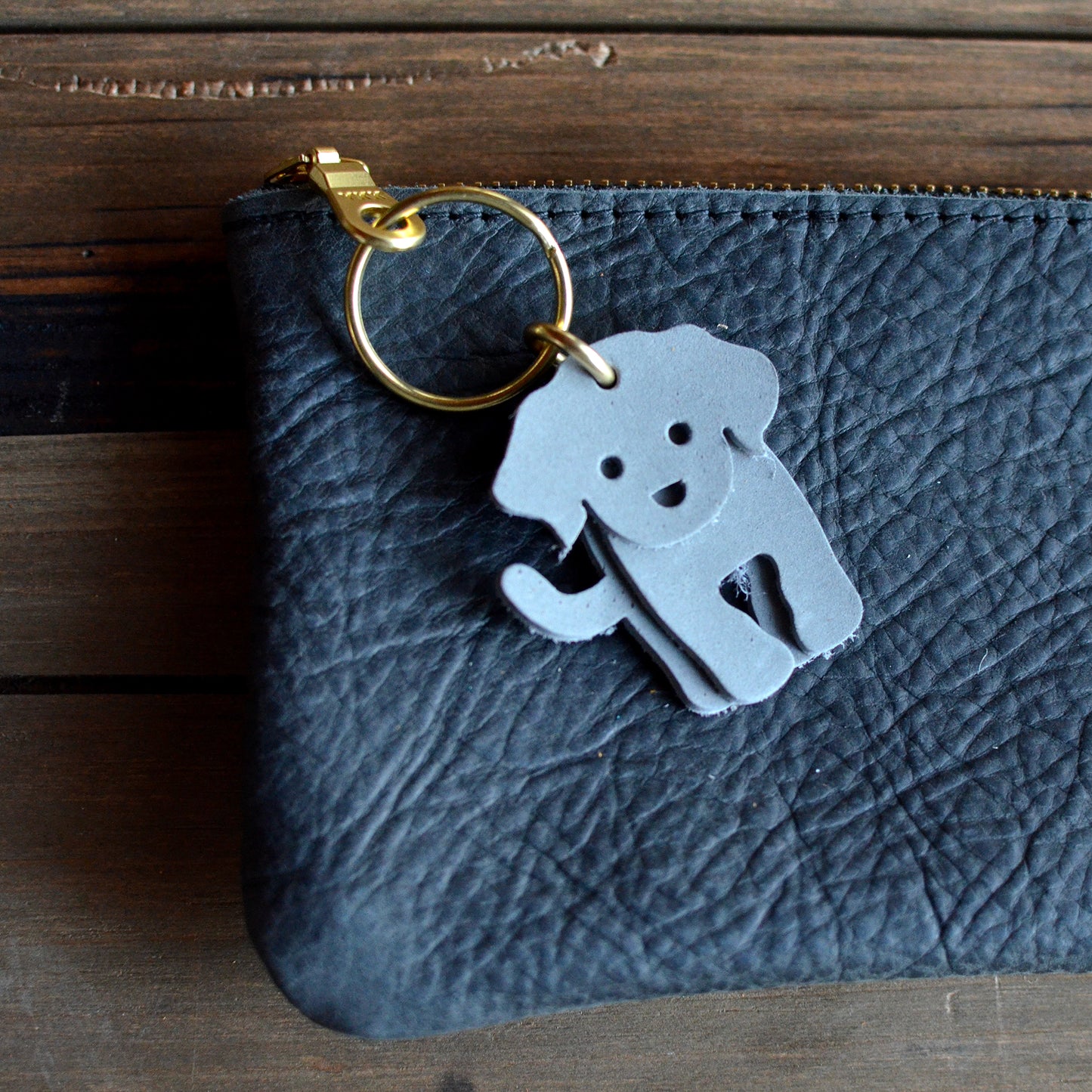 Dog Leather Key Ring - SOLID + SMOOTH Leather Options