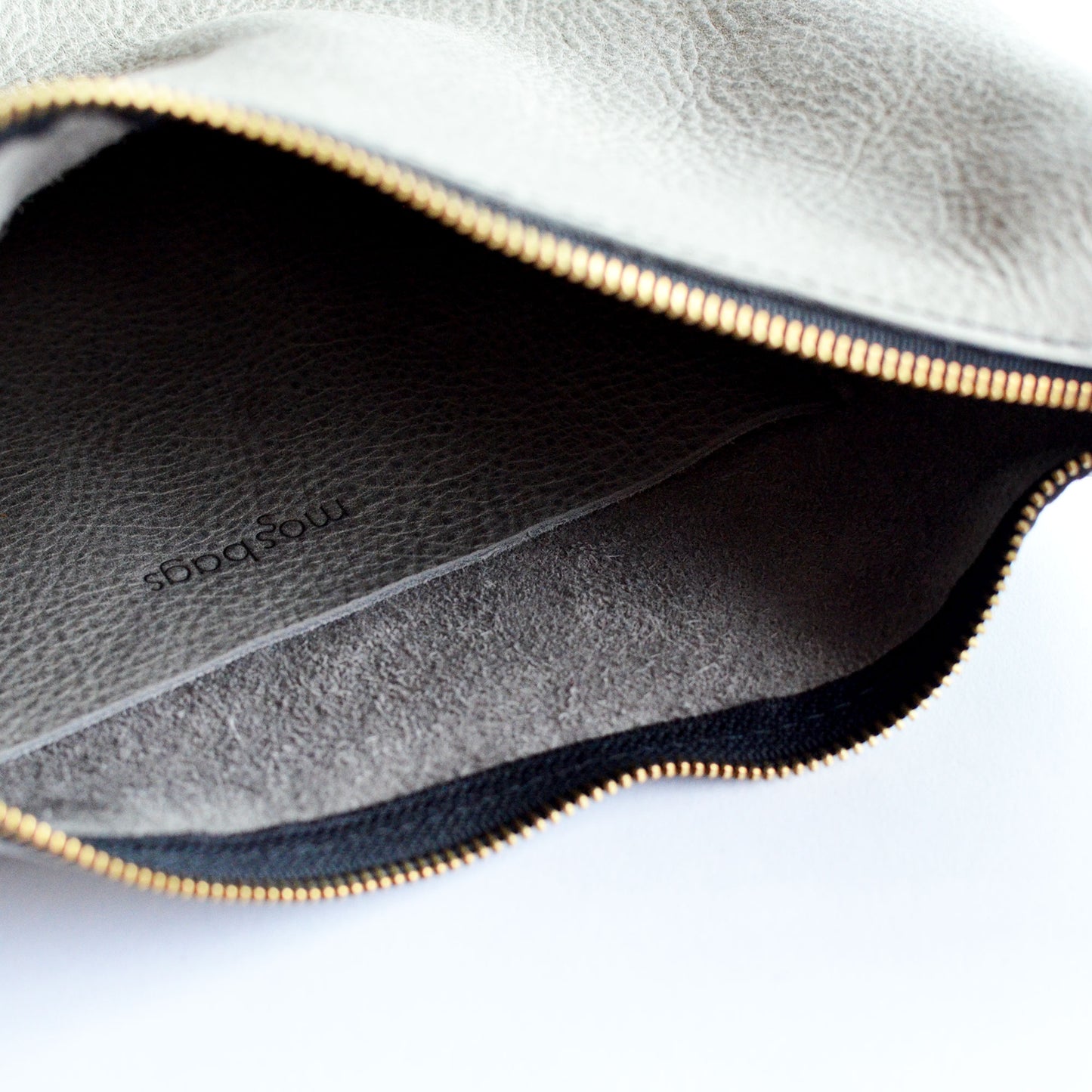 Leather BUCKET Crossbody Bag - Grey Leather