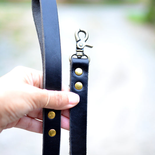 Limited Edition 5' Dog Leash SALE - Black Leather