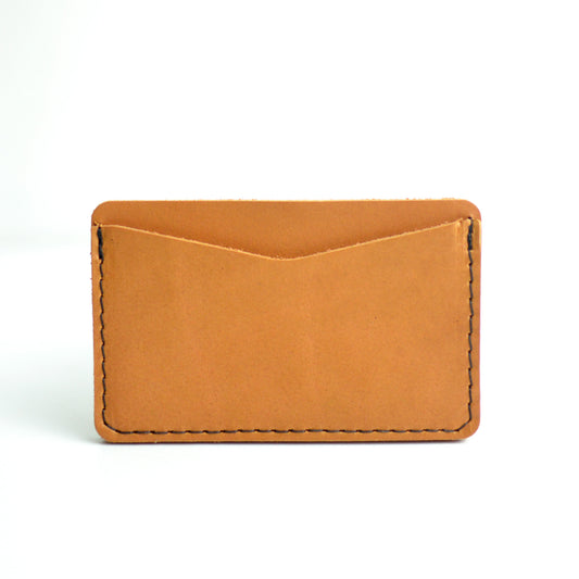 Double Sided Card Holder - Honey Leather