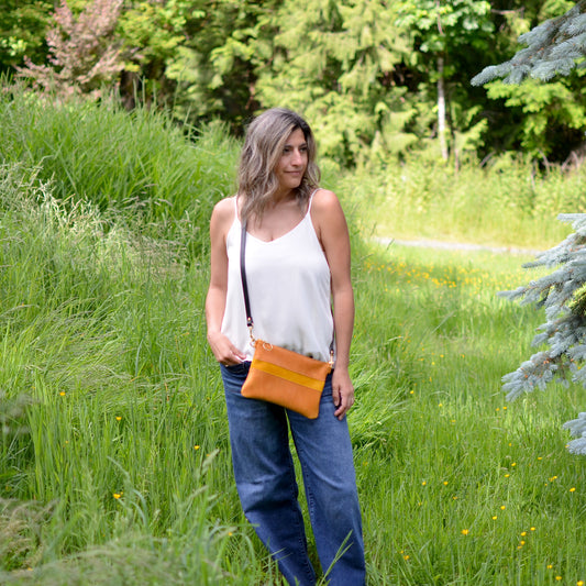 Small Leather Crossbody Bag - Red Leather