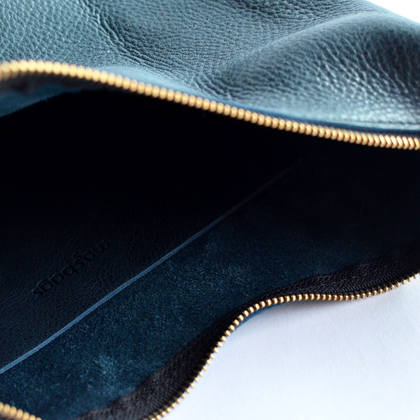 Leather BUCKET Crossbody Bag - Navy Blue Leather
