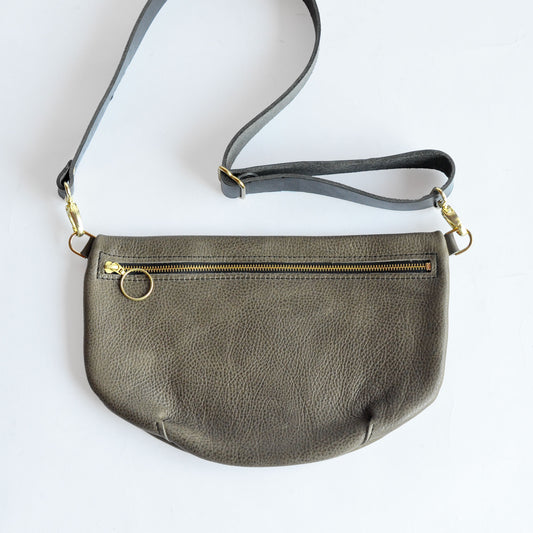 LOLA Sling Bag - Short Crossbody - Pebbled Olive Green Leather
