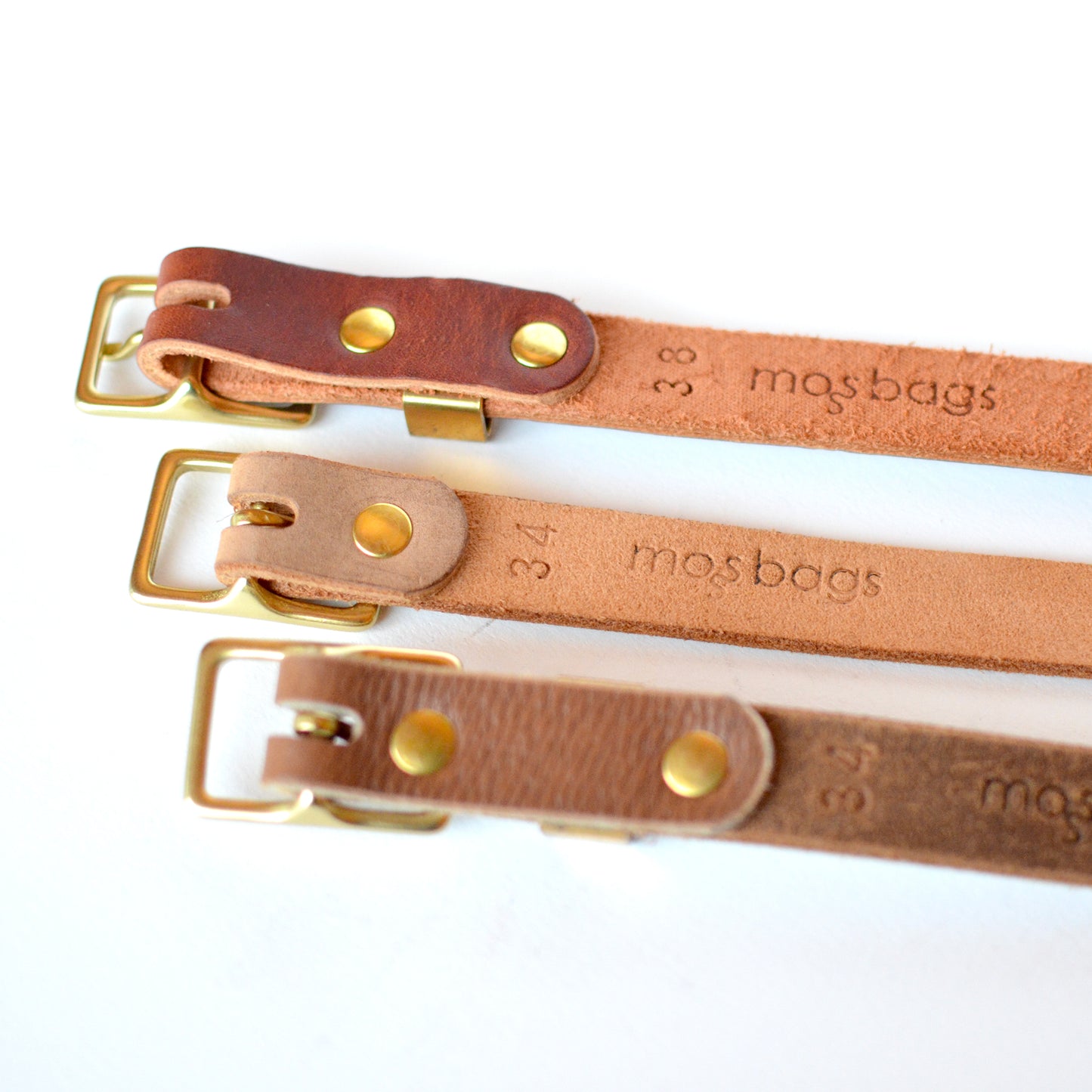 ¾" Rectangle Leather BELT SALE - 3 available