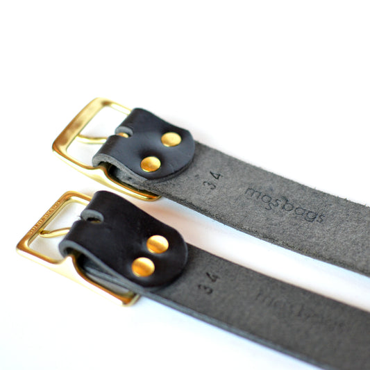 1½" Rectangle Leather BELT SALE - Size 34 - Brass Buckle
